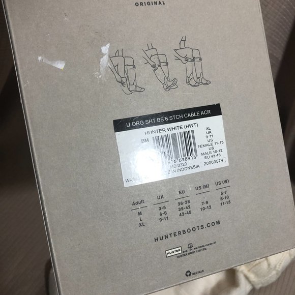 NWT Hunter Original Short Cable Knit Hunter white color - Picture 3 of 6